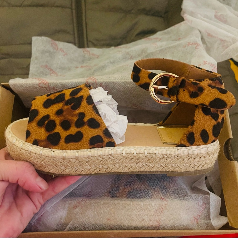 Leopard Print Espadrille Sandals